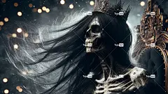 Ai产生的 女士 颅骨 王冠 女王 公主 死亡 骨骼 骨头