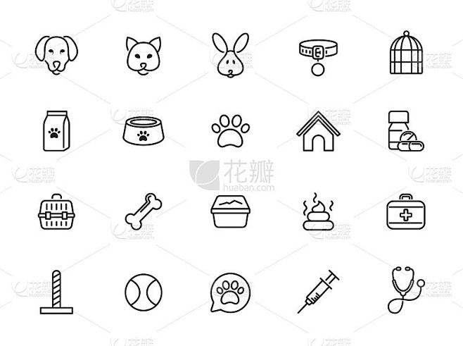 最小的宠物商店线图标设置