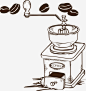 手绘咖啡咖啡豆咖啡机手绘线稿高清素材 免费下载 页面网页 平面电商 创意素材 png素材