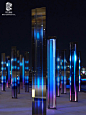 户外商业广场亮化互动变光装置灯具公园景区防水LED炫彩装饰灯具-淘宝网
