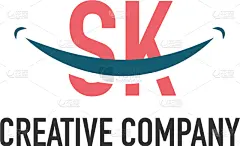 initial letter sk dental logo concept