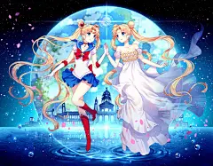 #美少女战士#sailor moon♡无水印电脑壁纸♡月亮公主、水兵月和战士们♡刚好有宝宝要图，那就一起发出来吧！
