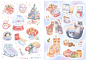 stickers ILLUSTRATION  Digital Art  stationery design Procreate bookmark notebook design keychain
