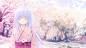 Anime 1500x834 kimono anime anime girls purple hair long hair closed eyes