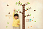 儿童房可爱趣味刻度尺抽象树墙