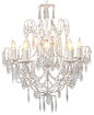 White Wrought Iron Crystal Chandelier Chandeliers Lighting H27" x W21" traditional chandeliers