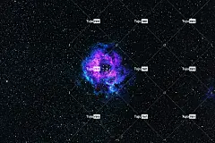 紫色和蓝色的星系插画