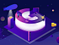 isometric letter G illustration
