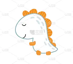 手绘可爱的小恐龙矢量打印。甜酷的恐龙插画幼儿园t恤，童装男孩，邀请，简单的斯堪的纳维亚儿童设计