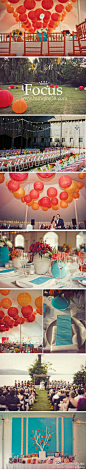 #FOCUS创意#【蓝与橙】大胆的撞色，你敢运用在你的婚礼现场吗？更多婚礼创意http://t.cn/aW3mcs #采集大赛#