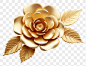 PNG Camellia flower gold jewelry brooch.