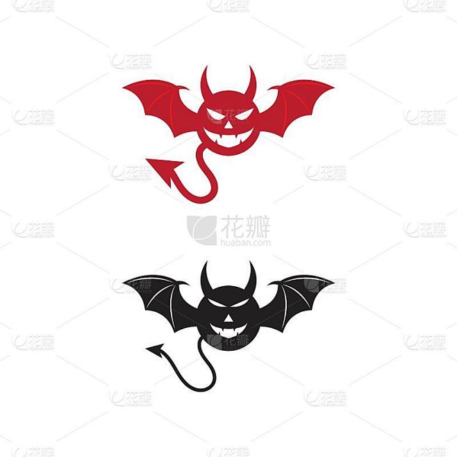 魔鬼角矢量图标设计插图