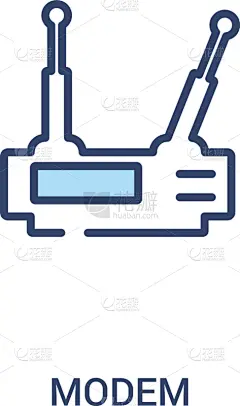 调制解调器,概念,计算机图标,线条,极简构图,数字2,轮廓,白色,商务,网线插头