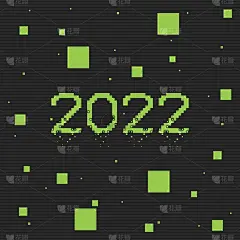 2022数字排版文本。新2022年。矢量插图。