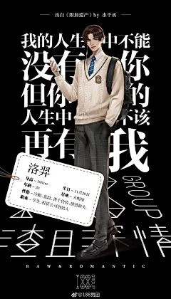 188男团合集系列【188人设图】老公团|水千丞 | 超清壁纸海报|画师:ZLUU_LU
7.洛羿