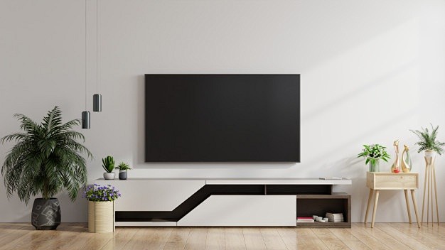 Led tv on the white ...
