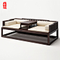 新中式罗汉床实木简约现代中式禅意家具组合三人沙发炕床罗汉床塌-淘宝网