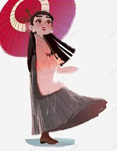 卡通日本和服女生 森林系 童话 元素 免抠png 设计图片 免费下载 页面网页 平面电商 创意素材