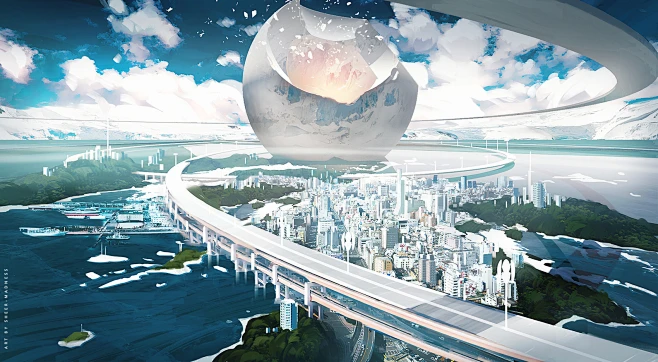 场景原画 场景概念 动画概念 设定 颜色 sci-fi day , Olga Orlova : sci-fi day by Olga ...