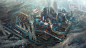 Factory of the future - 1930, Leon Tukker : An artwork for my friends graduation project. His project is taking place in somewhat of an alternative 1930's period. A bit inspired by Jakub Rozalski's work!