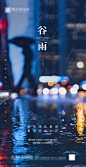【源文件下载】 海报 二十四节气 谷雨 夜景 