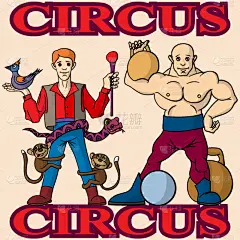 魔术师,马戏团,大力士,幽默,卡通,猴子,可爱的,蛇,鸟类