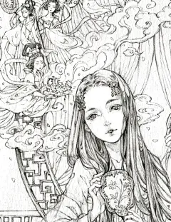铅笔线稿细节第二发~~|插画|商业插画|古戈力1 - 原创作品 -  ()
