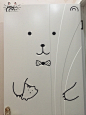 sunnykids定制ins北欧风动物系类小熊卡通门贴墙贴儿童房装饰家居-淘宝网