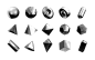 3D几何形状包球体立方体圆锥体十二面体八面体图形PSD素材PNG免扣