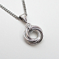 Silver Love Knot chainmail pendant necklace