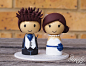 Cute wedding cake topper - Bride and Groom