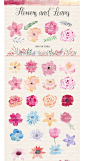 国外手绘粉色系花朵植物贺卡背景水墨png+PSD素材-淘宝网