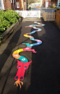 Our vibrant thermoplastic playground markings come in a wide variety of shapes & sizes.  UPPER CASE or lowercase letters as per your requirements (same price for either) and with a font choice to suit the way children are taught to write certain lette