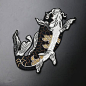 so cool large high-end carp patch embroidered patch iron on patch sew on patches