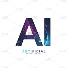 人工智能标志。人工智能和机器学习概念。矢量符号AI 。神经网络和其他现代技术概念。技术科幻小说概念
