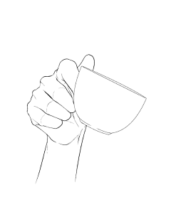 持物手的多角度动作姿态透视线稿