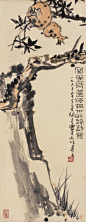  潘天寿（1897－1971）早年名天授，字大颐，号寿者，又号雷婆头峰寿者。浙江宁海人。浙江省立第一师范学校毕业。曾任上海美专、新华艺专教授。1928年到国立艺术院任国画主任教授。 1945年任国立艺专校长。1959年任浙江美术学院院长。他对继承和发展民族绘画充满信心与毅力。为捍卫传统绘画的独立性竭尽全力，奋斗一生，并且形成一整套中国画教学的体系，影响全国。他的艺术博采众长，尤于石涛、八大、吴昌硕诸家中用宏取精，形成个人独特风格。不仅笔墨苍古、凝炼老辣，而且大气磅礴，雄浑奇崛，具有慑人心魄的力量感和现代结