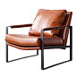 极简休闲椅客厅创意设计师ins北欧单人沙发椅子后现代轻奢皮单椅