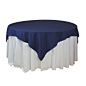 85 x 85 inches Navy Blue Table Overlays, Square Navy Blue Tablecloths, Matte Table Overlays for 6 FT Round Tables | Wholesale Table Linens