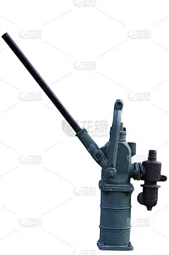 水泵古色古香的长手柄隔离在白色与剪辑路径。