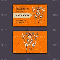 矢量民族名片模板与部落几何元素