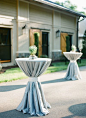 powder blue cocktail tables  Chris Isham wedding