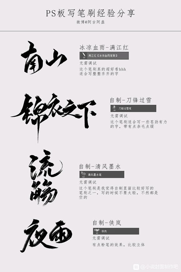 【图片】【PS笔刷】板写笔刷【小说封面制...