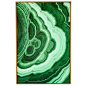 Malachite Wall Art – Viridian - Generally found in the depths of Africa, Malachite is a semiprecious stone, named for the Greek word “mallow,” a green herb. Designed in-house by the team at Wisteria, this print personifies the healing element of nature. T