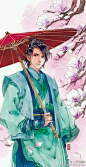 【古图专帖】——『美男系列』—— 撑伞男子_古风图片吧_百度贴吧
