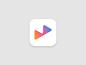 Doubleplay icon iconography color gradient ios play icon ui vector symbol design logo simple