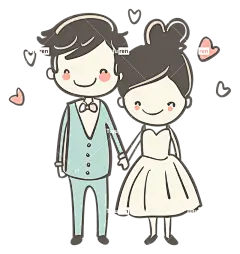 新婚夫妇—穿着正式服装的新娘和新郎微笑着