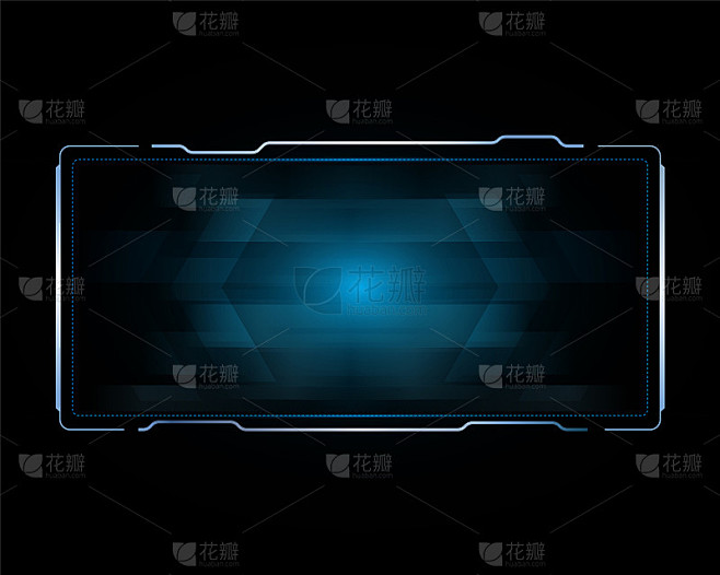 抽象hud ui gui科幻全息图框架模板设计背景虚拟现实插图eps10矢量