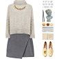 A fashion look from October 2015 featuring long sleeve sweaters, mini skirt and bridal shoes. Browse and shop related looks.