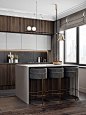 KITCHEN | FEBRUARY 2020 : Modern apartment in Moscow with classic elements. Monochrome color scheme.